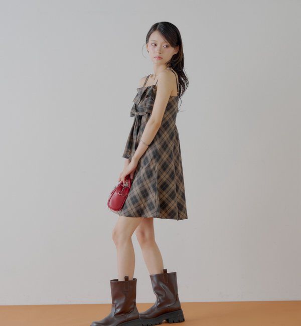  「レイヤードデザインスーツキャミワンピース」|ワンピース|