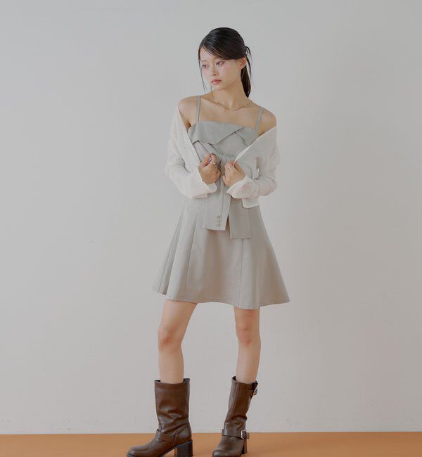  「レイヤードデザインスーツキャミワンピース」|ワンピース|