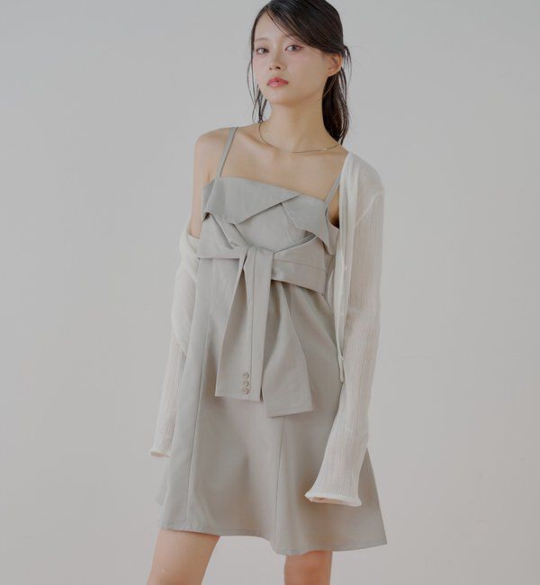  「レイヤードデザインスーツキャミワンピース」|ワンピース|