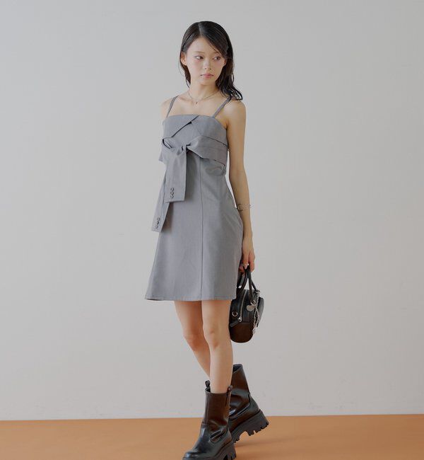  「レイヤードデザインスーツキャミワンピース」|ワンピース|