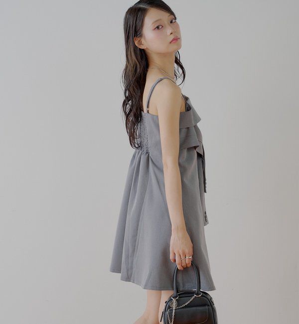  「レイヤードデザインスーツキャミワンピース」|ワンピース|