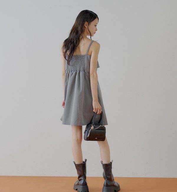  「レイヤードデザインスーツキャミワンピース」|ワンピース|