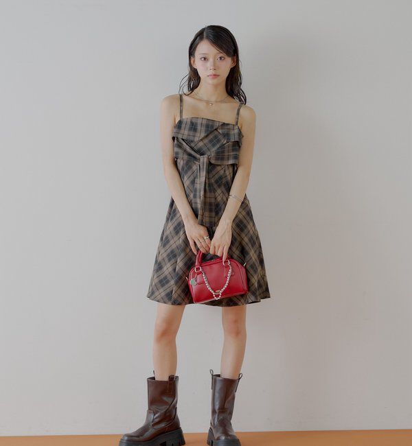  「レイヤードデザインスーツキャミワンピース」|ワンピース|