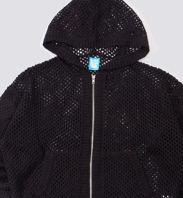  「【BLESSYOU/ブレスユー】 メッシュニットジップパーカー」|ニット・セーター|