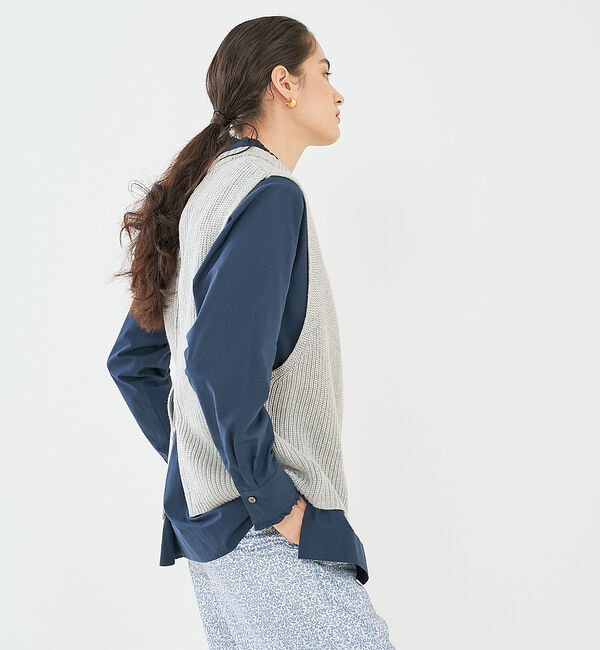 collex「バックレースアップ畔編みベスト」|ベスト・ジレ|