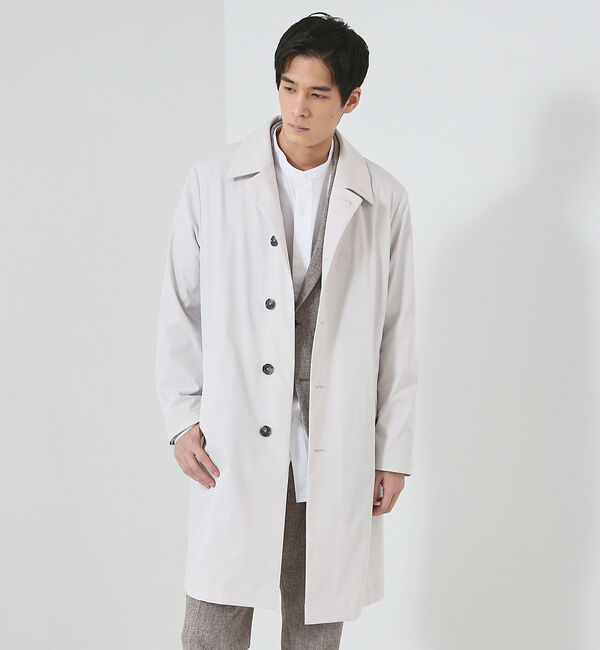 ABAHOUSE「【LIMONTA】マルチストレッチ ステンカラーコート / スプリングコート」|ステンカラーコート|ライトグレー
