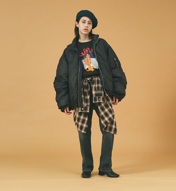 ABAHOUSE「MA-1 オーバーサイズ 中綿ビッグシルエット スタンドジャケット/ブルゾン /」|ブルゾン・スタジャン|