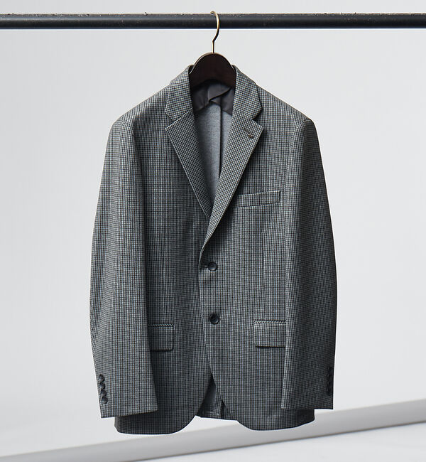 ABAHOUSE「【FLEX JACKET/セットアップ対応】ストレッチ ポンチ ジャケット」|テーラードジャケット|チャコールグレー