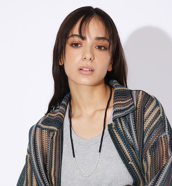 ABAHOUSE「Handmade  Thailand beads & SILVER neckla」|ネックレス|ブラック