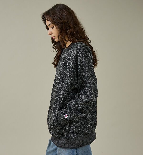 ABAHOUSE「【JEMORGAN /ジェーイーモーガン】ニットフリースクルーネックトレーナー/」|スウェット・ジャージ|チャコールグレー