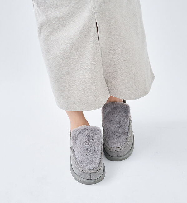 abahouse mavie「MEI　FURMOCA SHOES」|モカシン|グレー