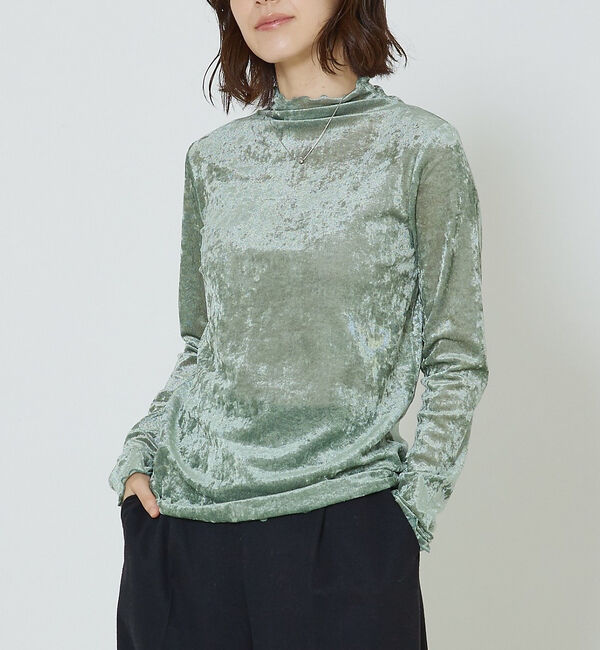 abahouse mavie「シアーフロッキーメロウプルオーバー」|Tシャツ・カットソー|セージグリーン