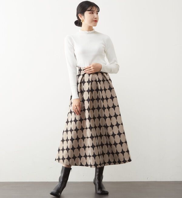  「ミニフリルネックリブトップス」|ニット・セーター|