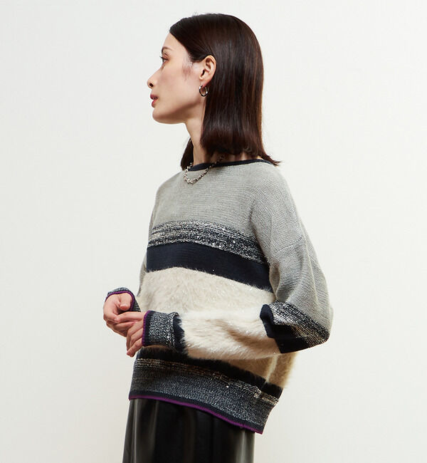 Soffitto「ミックスボーダー2WAYニット」|ニット・セーター|