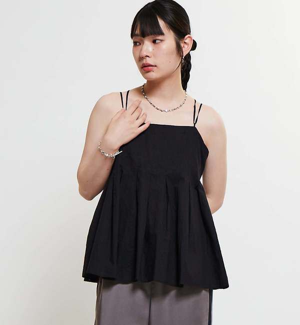 Soffitto「インド綿タックフレアーキャミブラウス」|シャツ・ブラウス|