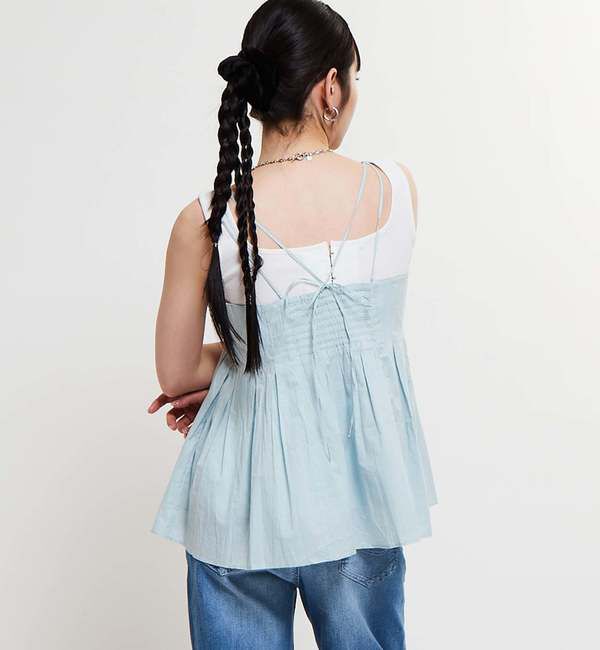 Soffitto「インド綿タックフレアーキャミブラウス」|シャツ・ブラウス|