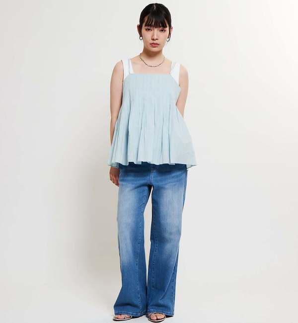 Soffitto「インド綿タックフレアーキャミブラウス」|シャツ・ブラウス|