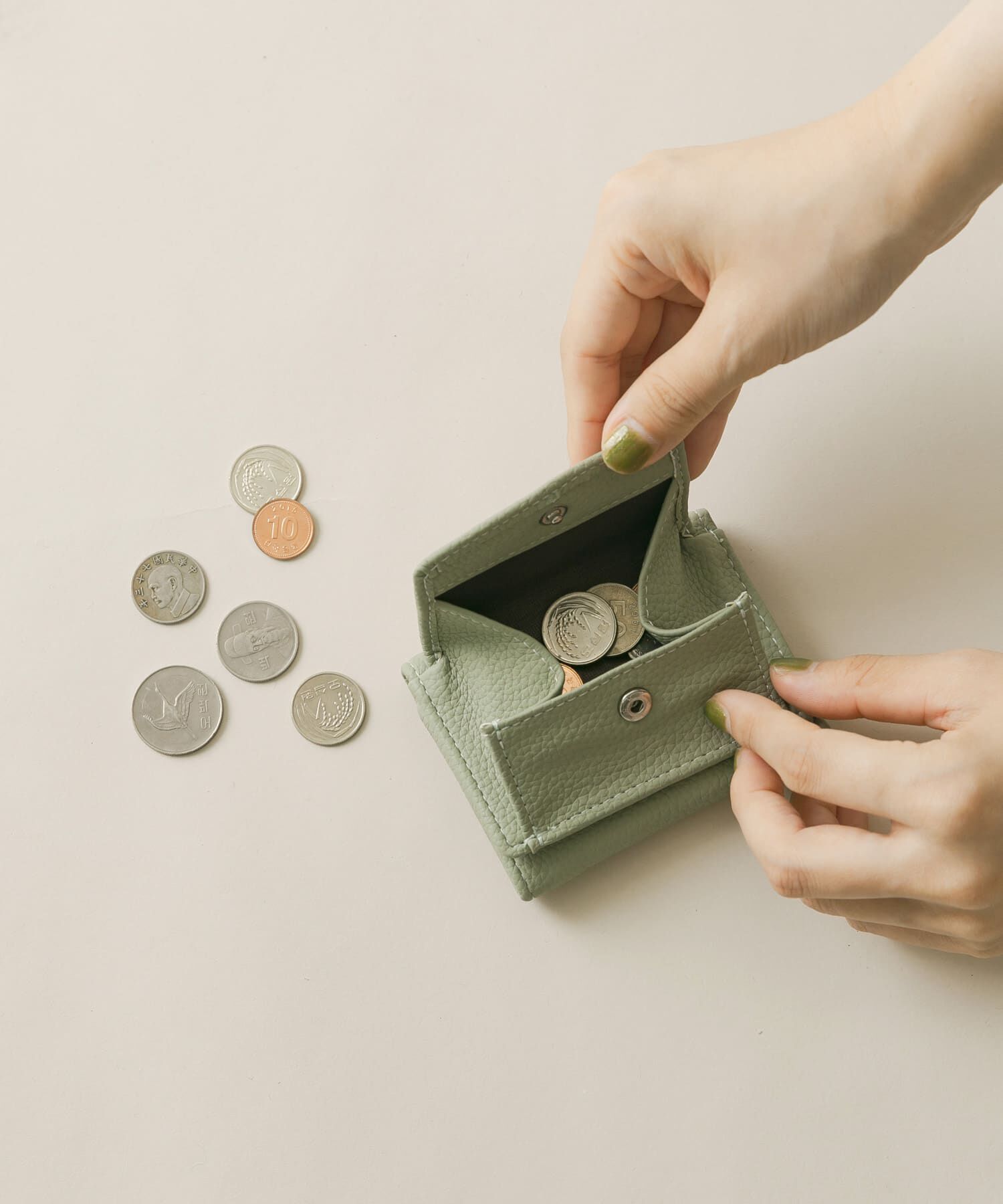 SMELLY「スクエアミニウォレット」|財布|ミント