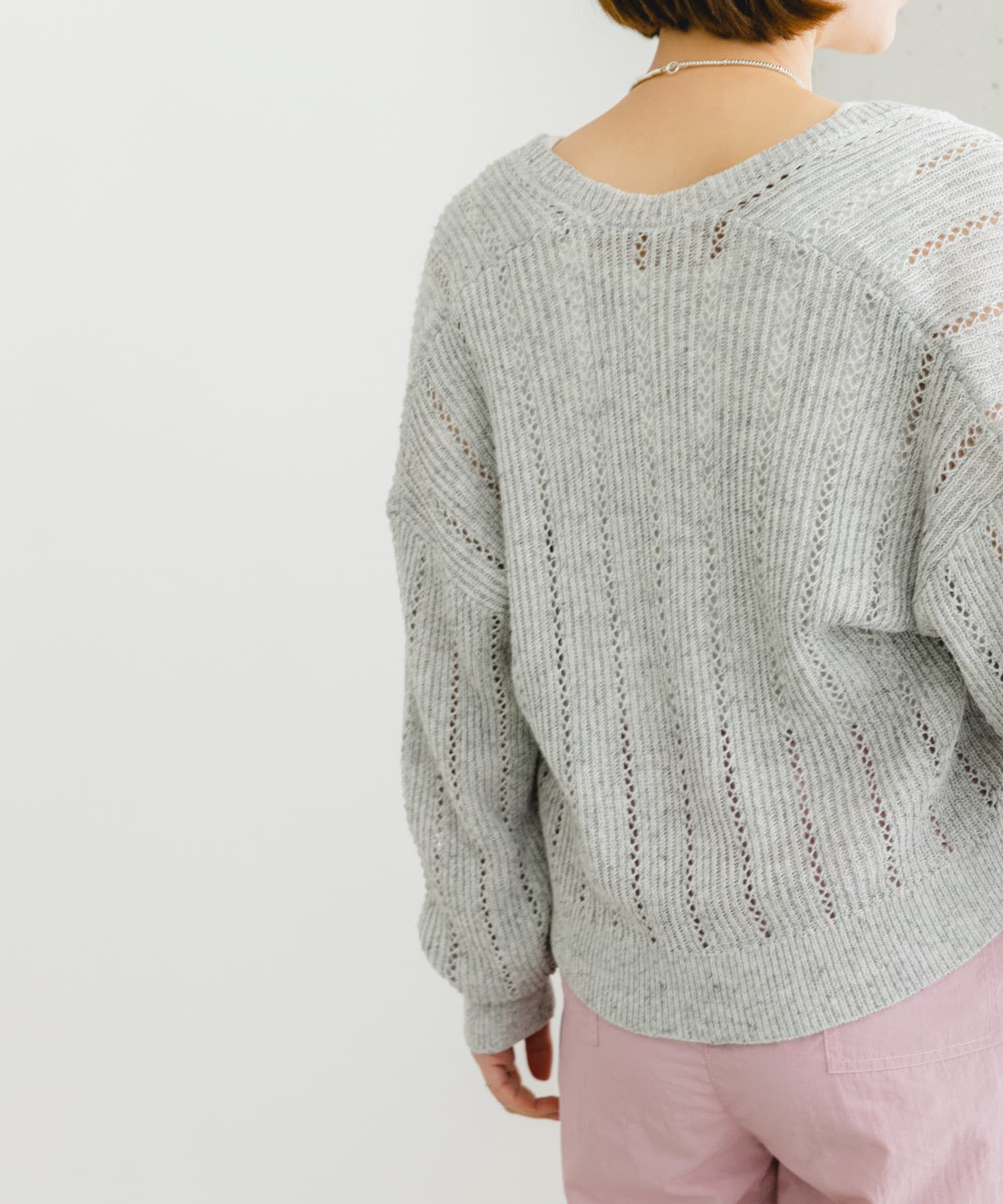 URBAN RESEARCH ROSSO「F by ROSSO　透かし編みショートカーディガン」|カーディガン|