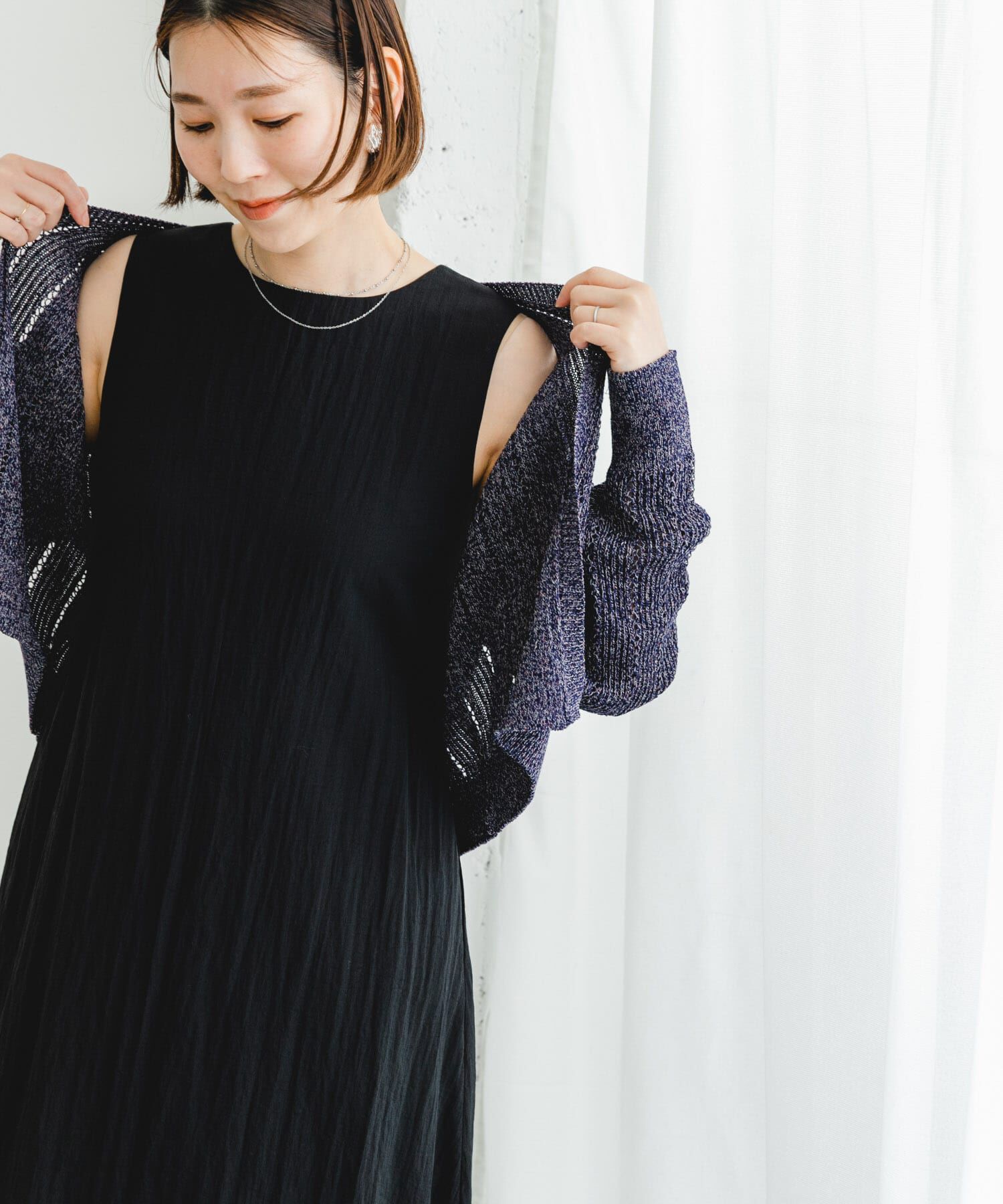 URBAN RESEARCH ROSSO「F by ROSSO　透かし編みショートカーディガン」|カーディガン|