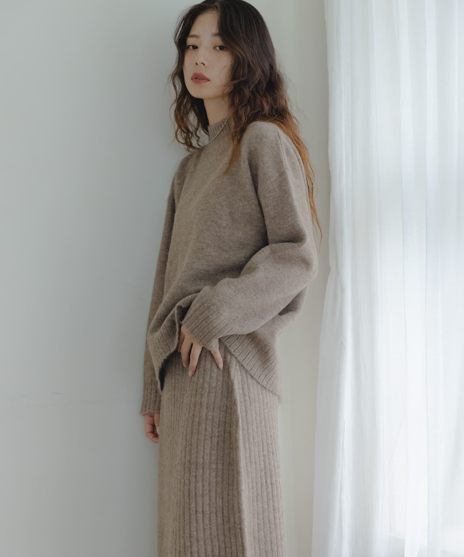 WEB限定』モックネックニット×スカートセットアップ（Sonny Label