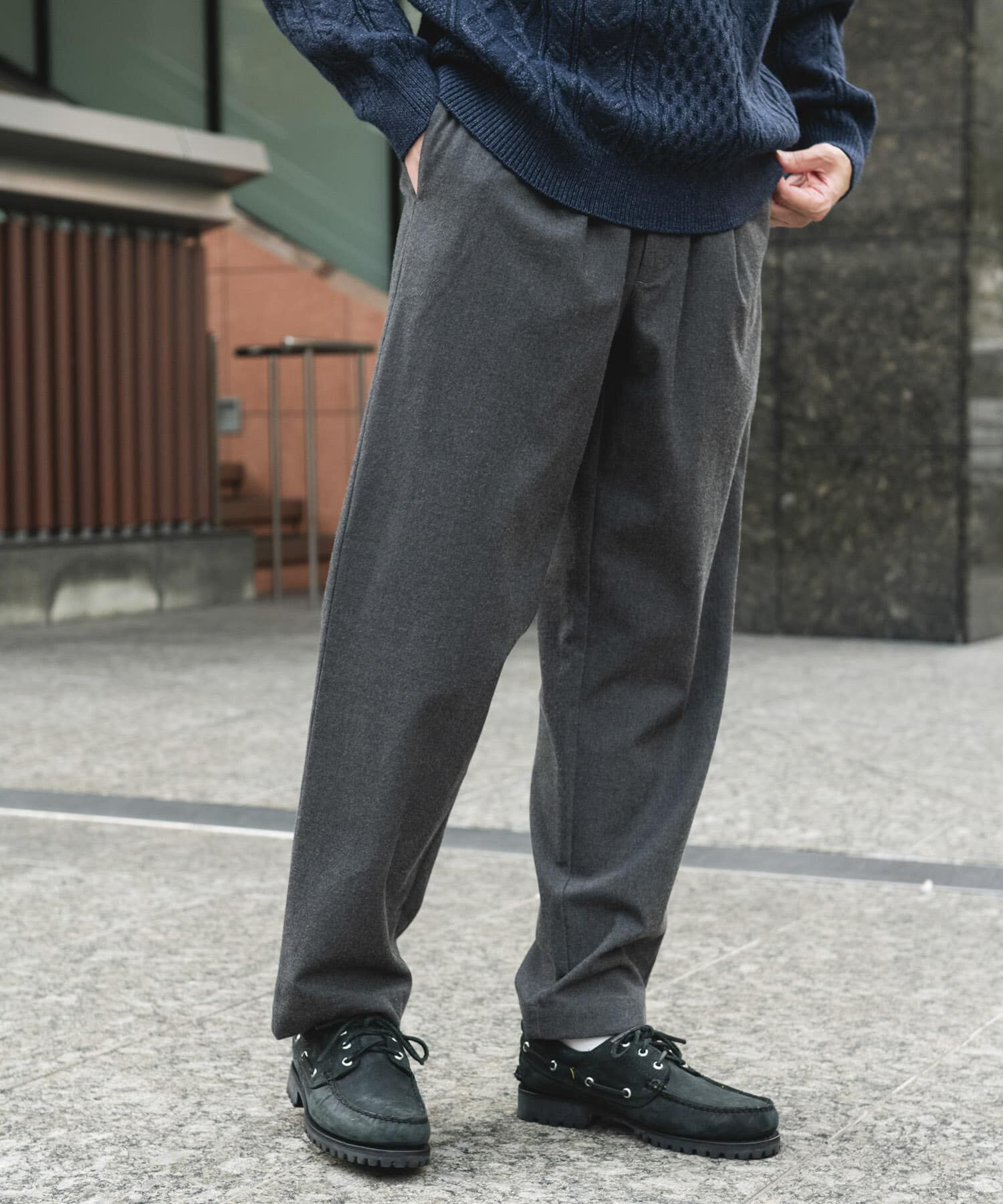 URBAN RESEARCH DOORS「起毛ウォームタッチイージートラウザー」|その他|チャコールグレー