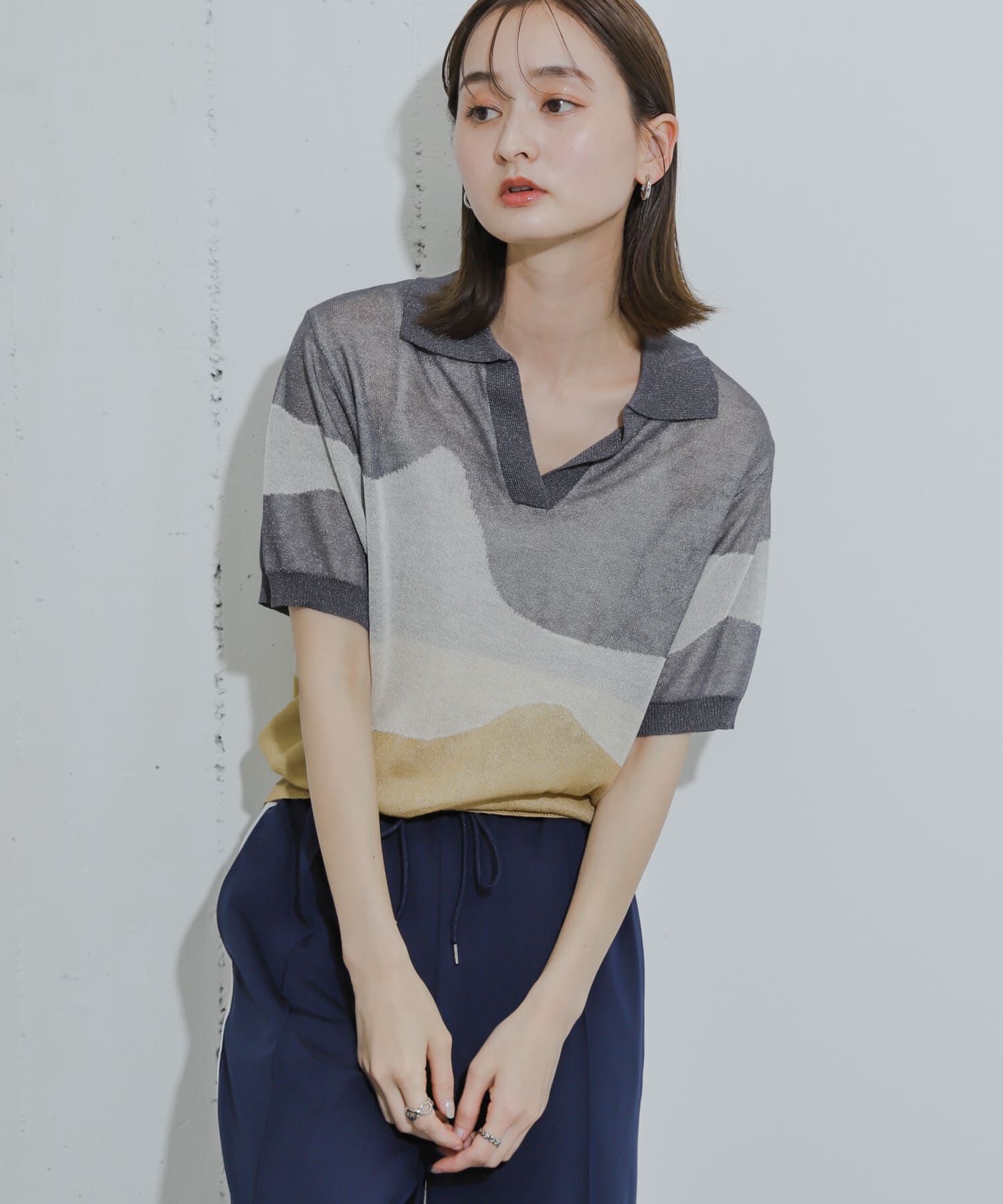 SENSE OF PLACE by URBAN RESEARCH「ニュアンスジャガードシアーセーター」|Tシャツ・カットソー|