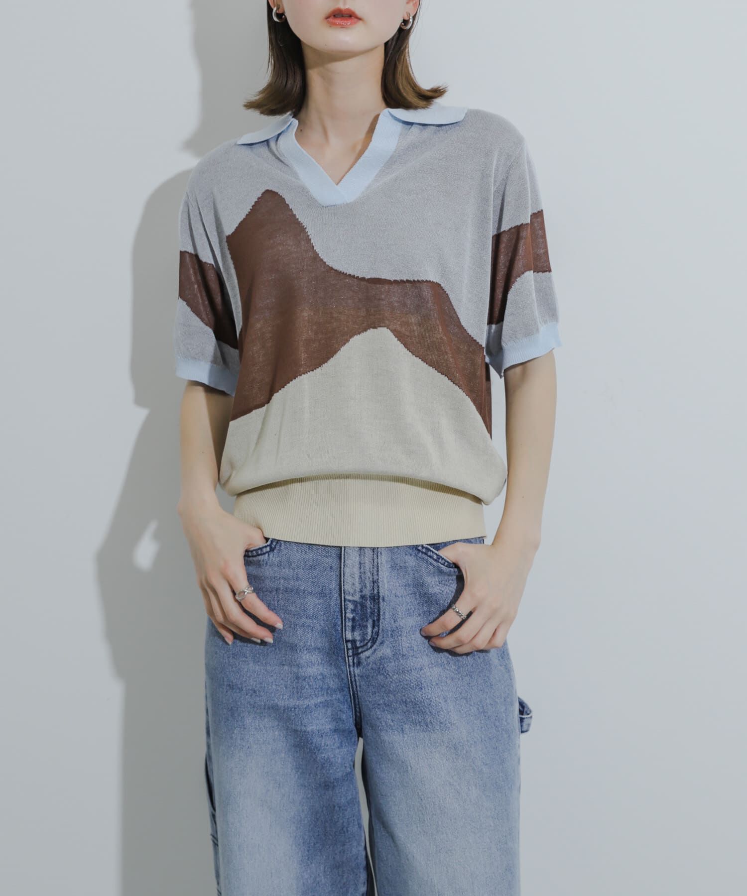 SENSE OF PLACE by URBAN RESEARCH「ニュアンスジャガードシアーセーター」|Tシャツ・カットソー|