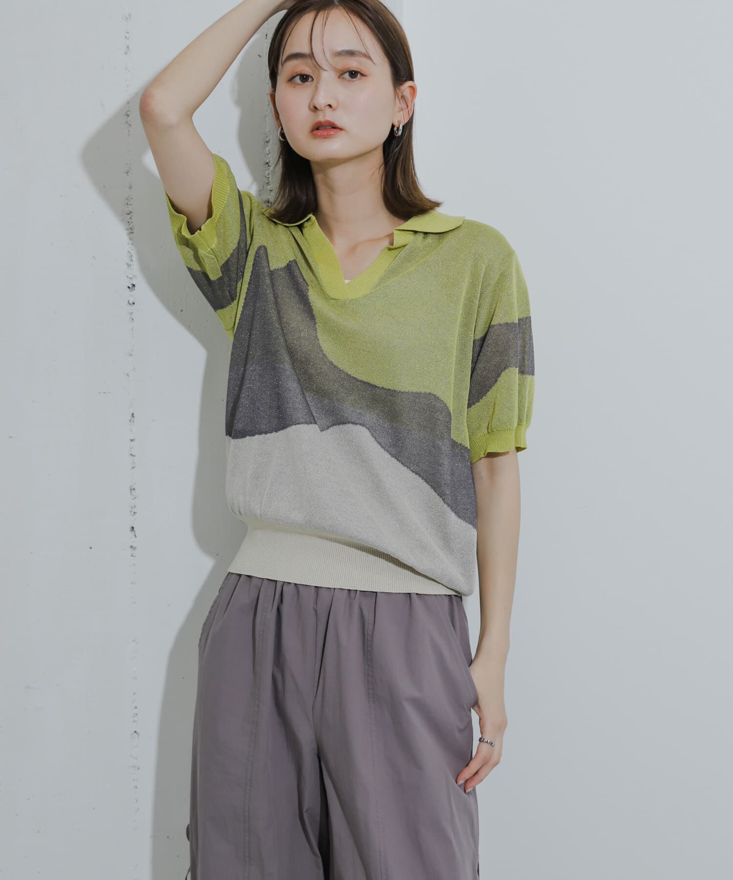 SENSE OF PLACE by URBAN RESEARCH「ニュアンスジャガードシアーセーター」|Tシャツ・カットソー|