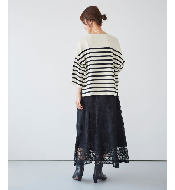 le.coeur blanc「ガーデンレースイレヘムスカート」|フレア|