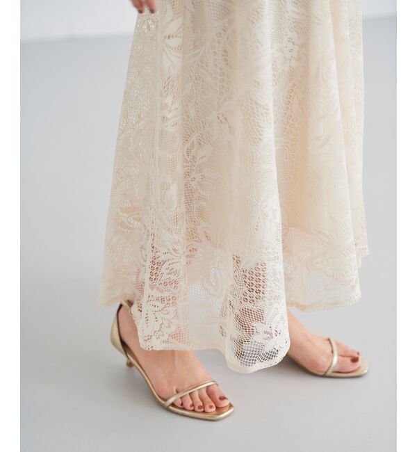 le.coeur blanc「ガーデンレースイレヘムスカート」|フレア|