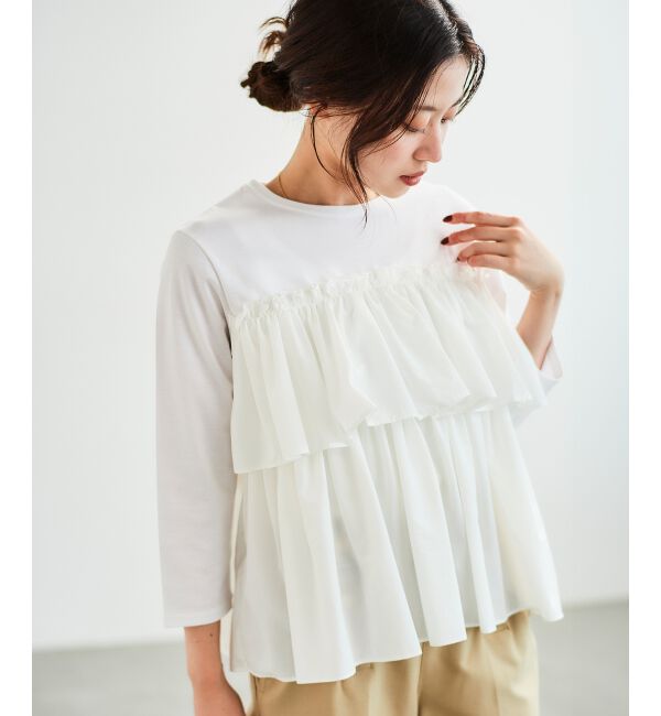 le.coeur blanc「ビスチェライクドッキングプルオーバー」|Tシャツ・カットソー|ホワイト