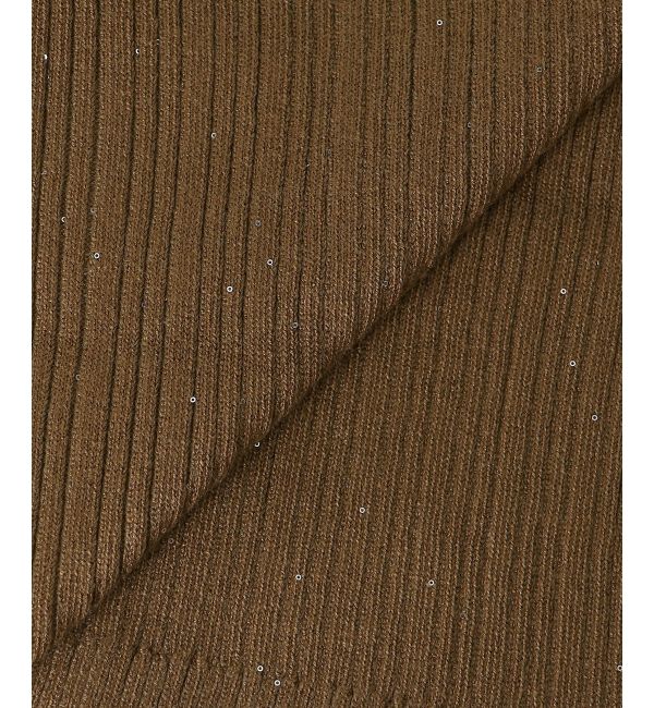  「《手洗い可能》スパンコールリブVネックカーディガン」|カーディガン|