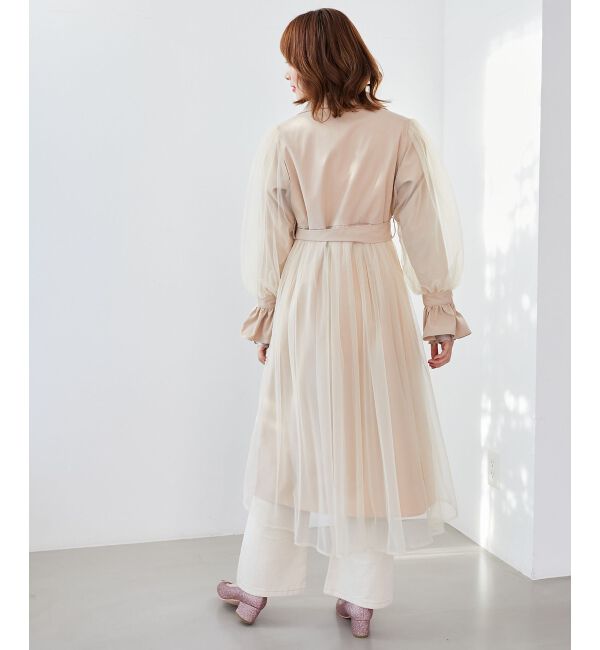 MAJESTICLEGON「チュールレイヤードトレンチコート」|トレンチコート|