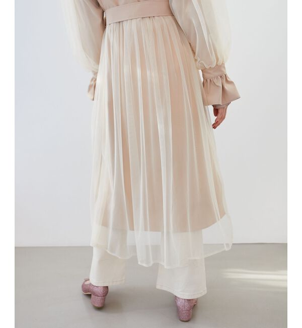 MAJESTICLEGON「チュールレイヤードトレンチコート」|トレンチコート|