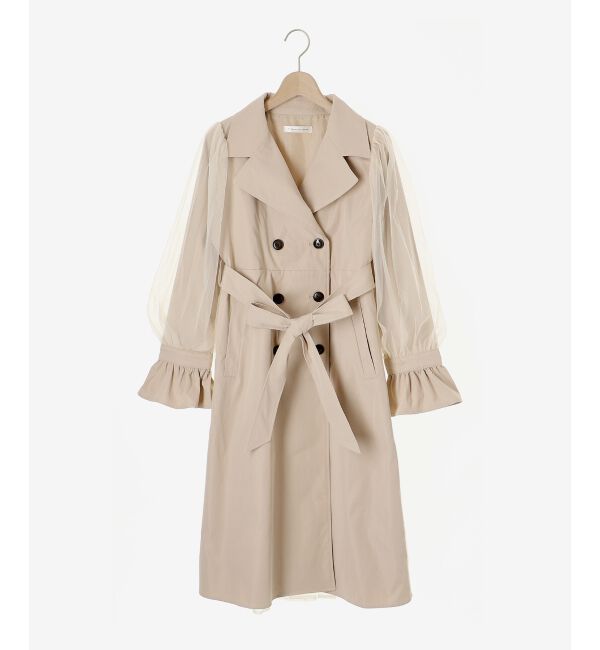 MAJESTICLEGON「チュールレイヤードトレンチコート」|トレンチコート|