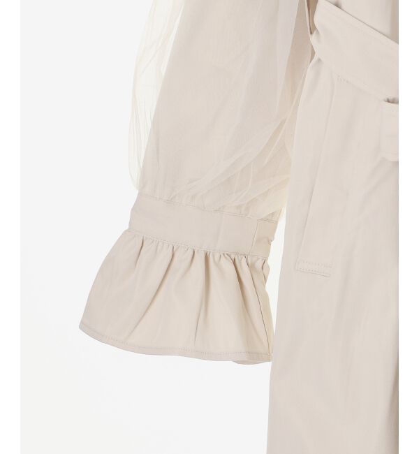 MAJESTICLEGON「チュールレイヤードトレンチコート」|トレンチコート|