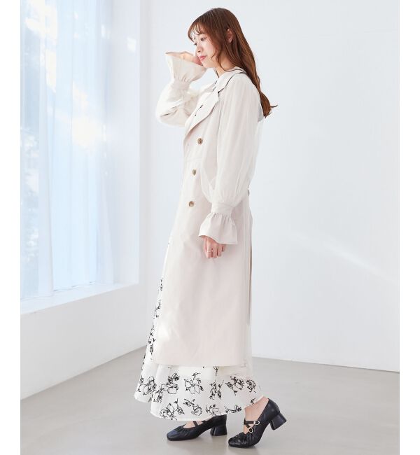 MAJESTICLEGON「チュールレイヤードトレンチコート」|トレンチコート|
