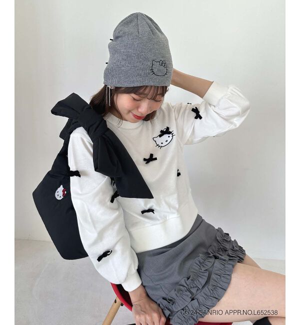 MAJESTICLEGON「ハローキティ プチリボンニットCAP」|キャップ・キャスケット|