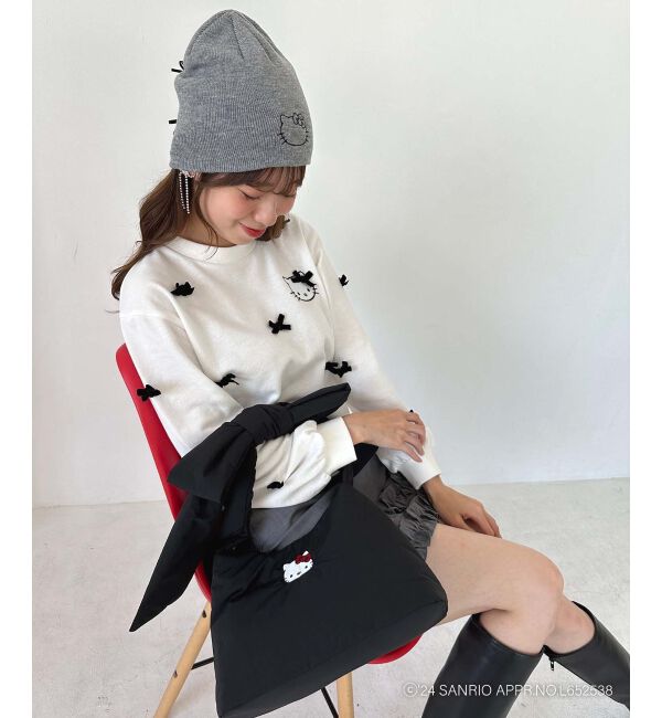 MAJESTICLEGON「ハローキティ プチリボンニットCAP」|キャップ・キャスケット|