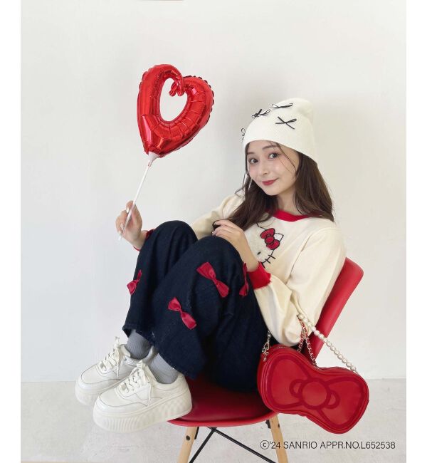 MAJESTICLEGON「ハローキティ プチリボンニットCAP」|キャップ・キャスケット|