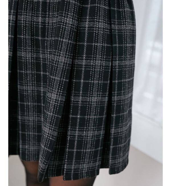 MAJESTICLEGON「チェックプリーツミニジャンスカ」|ジャンパースカート|