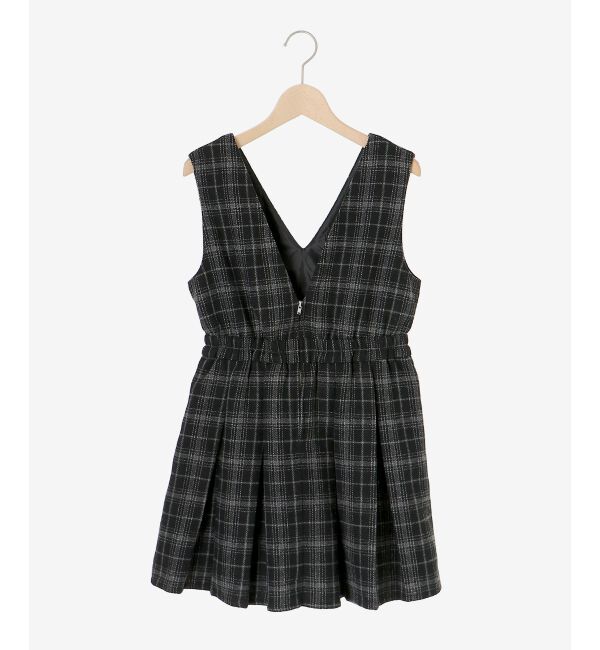 MAJESTICLEGON「チェックプリーツミニジャンスカ」|ジャンパースカート|