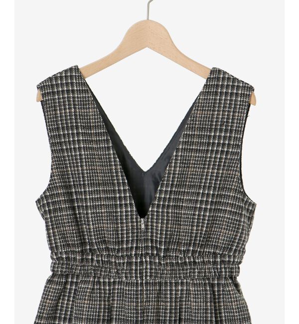 MAJESTICLEGON「チェックプリーツミニジャンスカ」|ジャンパースカート|