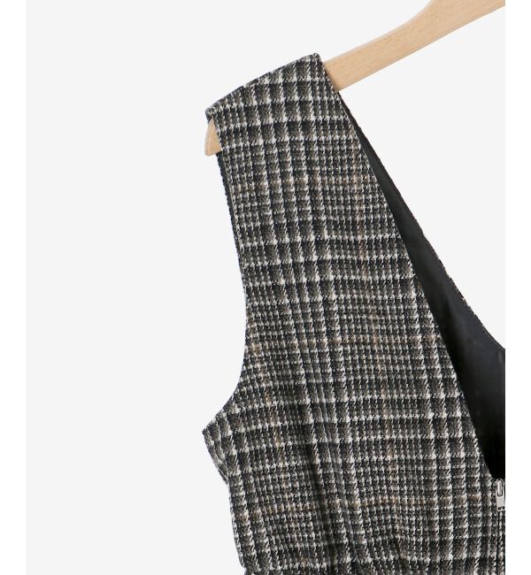 MAJESTICLEGON「チェックプリーツミニジャンスカ」|ジャンパースカート|