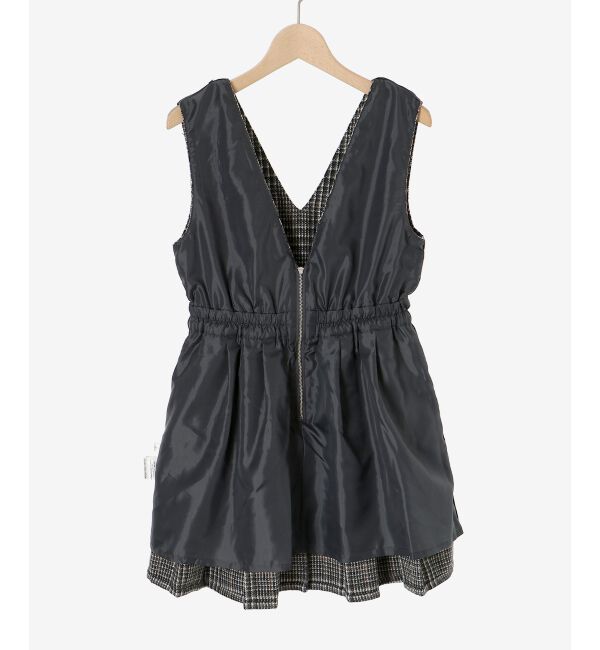 MAJESTICLEGON「チェックプリーツミニジャンスカ」|ジャンパースカート|