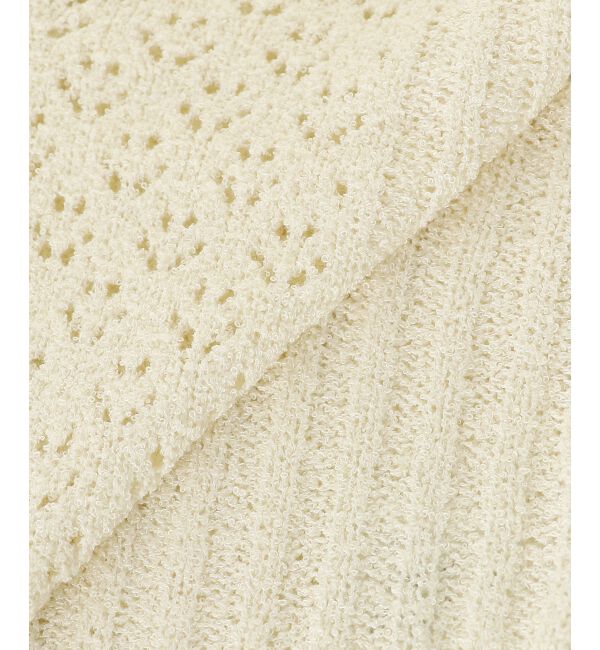  「ビッグカラー透かしニットカーデ」|カーディガン|