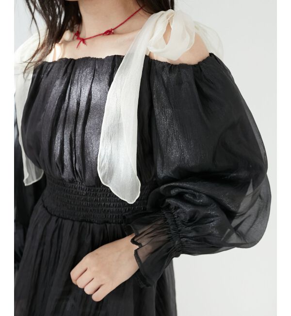 MAJESTICLEGON「ショルダーリボンオフショルチュニック」|シャツ・ブラウス|