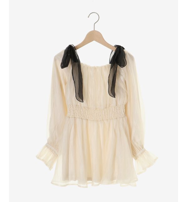 MAJESTICLEGON「ショルダーリボンオフショルチュニック」|シャツ・ブラウス|