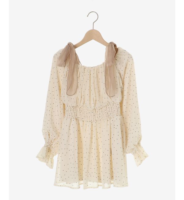 MAJESTICLEGON「ショルダーリボンオフショルチュニック」|シャツ・ブラウス|